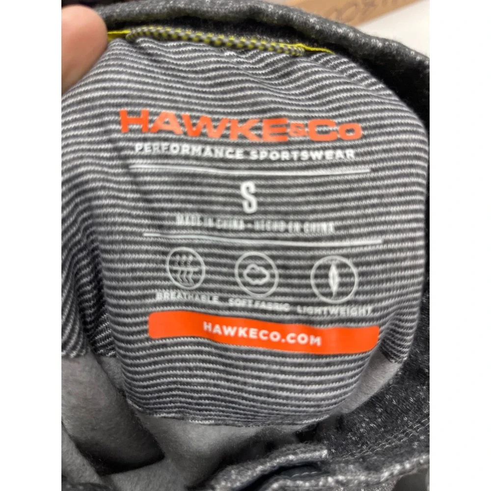 Hawke & Co Mens Small Grey Marled Snap Mock Neck Performance Pullover NWT